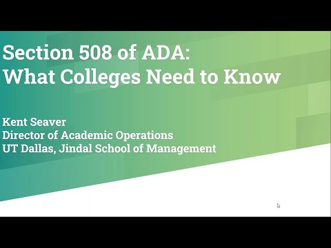 Section 508 of ADA: What Colleges Need to Know