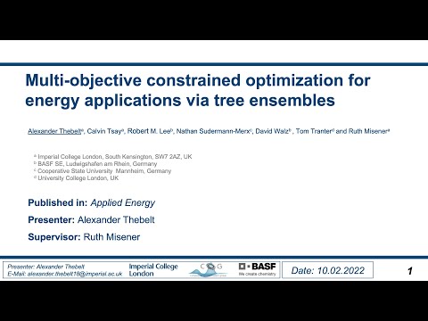 Alexander Thebelt: Multi-objective constr. optimization for energy applications via tree ensembles