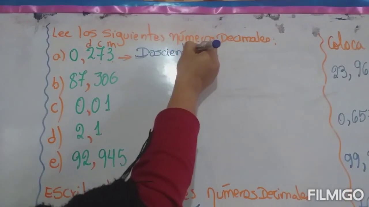 Números decimales: lectura, escritura y comparación- 5to grado - aritmética
