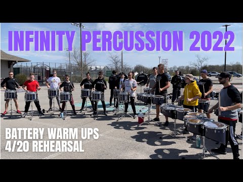 Infinity Percussion 2022 - Battery Warm Ups - 4/20 Rehearsal