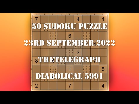 50 Sudoku Puzzle The Telegraph   Diabolical 23 09 22