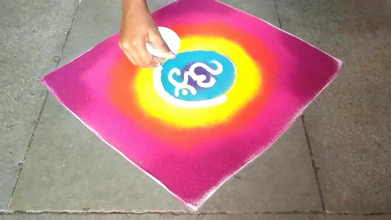 colorful sanskar bharti rangoli design by jyoti