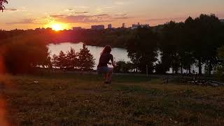view of Tineretului parc at sunset