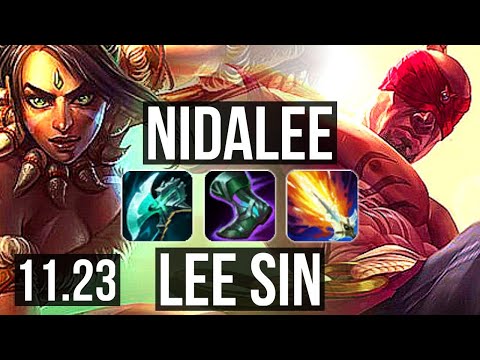 NIDALEE vs LEE SIN (JNG) | 66% winrate, 6 solo kills, Legendary, 14/4/9 | KR Challenger | 11.23