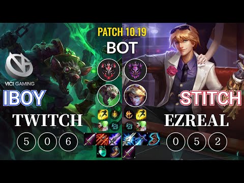 VG iBoy Twitch vs Stitch Ezreal Bot - KR Patch 10.19
