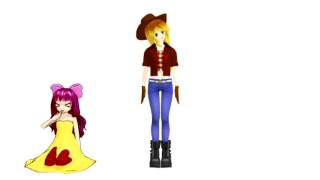 MMD MLP Applejack's Crazy Reaction to Apple Bloom Crying