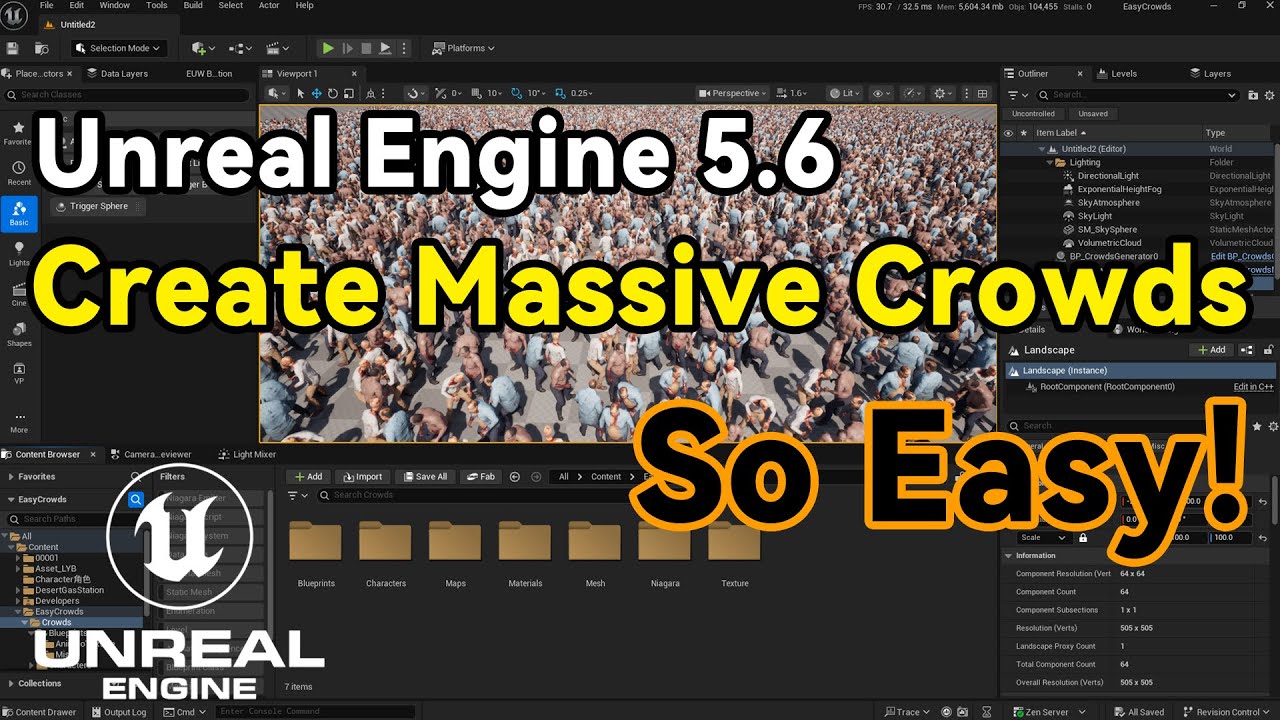 Create Massive Crowd in Unreal Engine | Damage System, PBD Collision, Avoidance, State Transition...