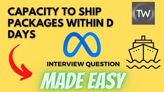 YouTube video 'Capacity To Ship Packages Within D Days - Leetcode 1011 - Python'