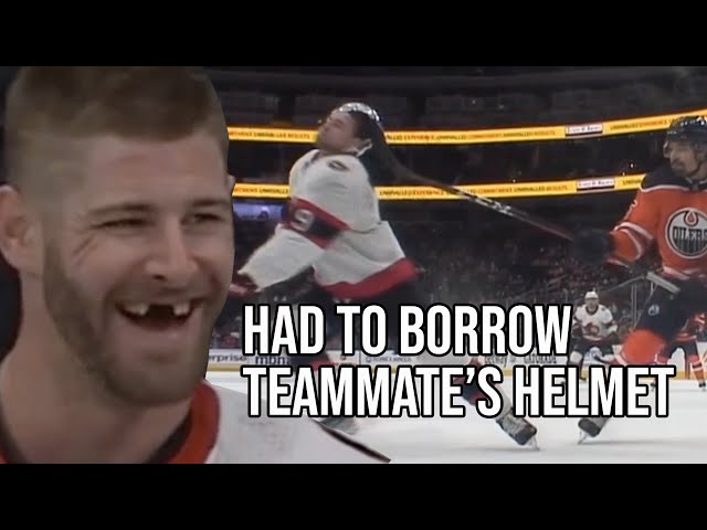 Norris scores goal while wearing teammate's helmet, a breakdown