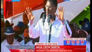 NASA Co-principal Moses Wetangula addresses the residents of Taita Taveta on matters corruption