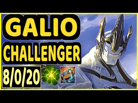 GREVTHAR (GALIO) - 8/0/20 KDA CHALLENGER GAMEPLAY - BR
