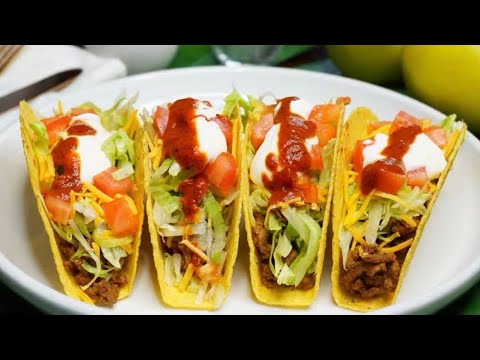 Tacos de carne molida económicos pero muy sabrosos y fácil. Hard shell tacos.  🌮