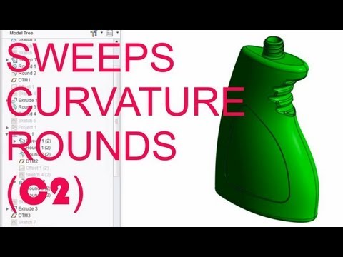 E13 CREO Parametric 2.0 Sweep Bottle - Basic Modeling 8