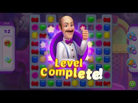 Homescapes Level 3159 With No Boosters - Hard Level - Bonus Scene With Austin