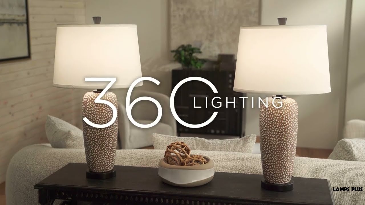 Video 1 Watch A Video About the Anna Pebbled Coastal Modern Table Lamps Set of 2