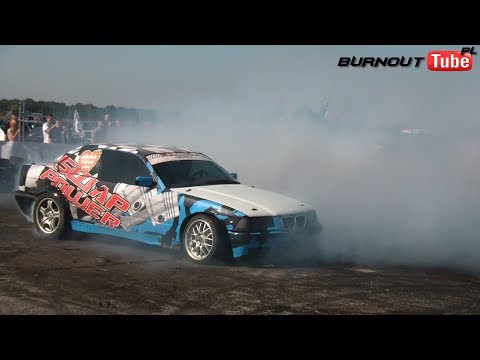 Palenie gumy BMW E36 4.8 V8 "PUSZEK" - XXII Ogólnopolski Zlot BMW Toruń 2019