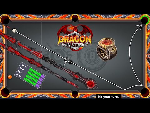 8 ball pool NEW Dragon Win Streak Ring with Cursed Moon Cue Special Shots - ITz BILAL gaming