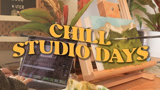 Paint with me using oils + doing freelance work ✿ A productive oil painting art vlog