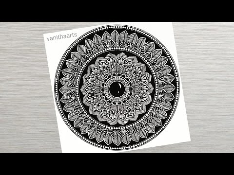 How to draw a Mandala Art for Beginners Step by Step Tutorial Easy Mandala Drawing vanithaarts