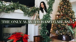 CHRISTMAS DECORATE WITH ME 2022 | Hang Garland With NO NAILS! Whimsical Christmas Decor