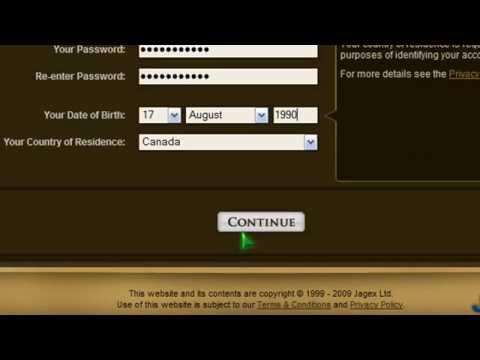 How to sign up to Runescape