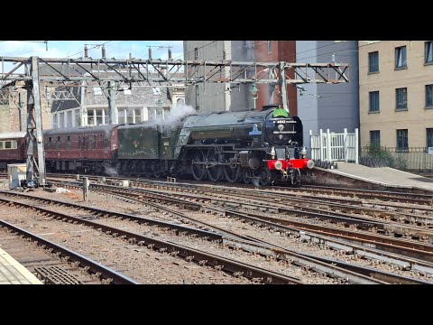 60163 Tornado hisses out of Glasgow Central (10/7/25)