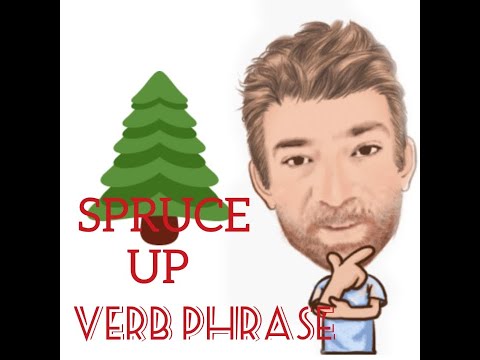 English Tutor Nick P Verb Phrase (269) Spruce Up  - Two meanings - Origin