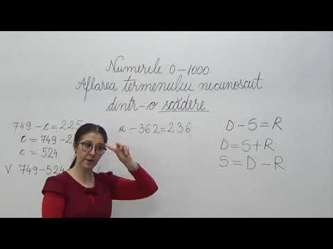 Exerciții de aflare a termenului necunoscut dintr-o operație de scădere