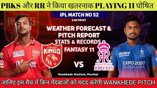 IPL 2022 Match 52 PBKS vs RR Today Pitch Report || Wankhede Stadium Mumbai Pitch Report & Weather
