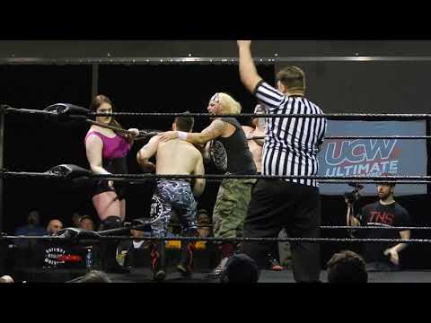 Legit (Charlie Hubley & Cole Trafford & Nick Strong) vs Damien Spades & Jasmine Hawkes & Kimba