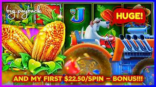 MEGA FEATURE on HIGH LIMIT CASH CROP SLOTS! Huge Win Session!