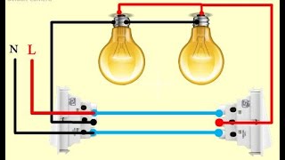 Two way switch wiring diagram for two lights || 2 way switch with 2 lights