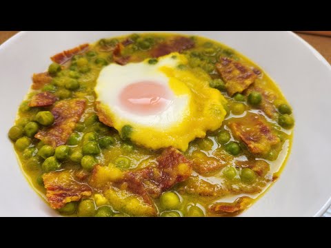 "Guisantes con Jamón y Huevo: Receta Casera Fácil y Rápida"