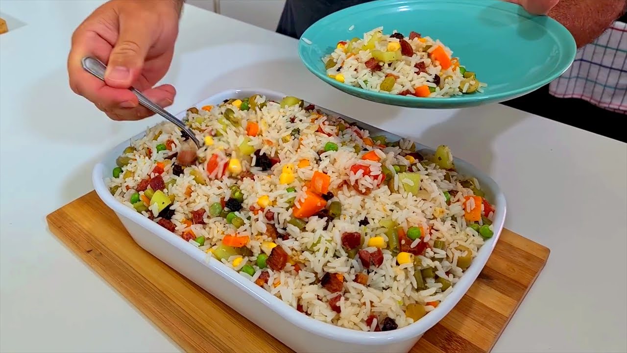 Receita simples de Arroz a grega  de Natal