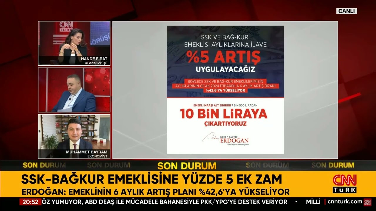 SSK-Bağkur Emeklisine Yüzde 5 Ek Zam! En Düşük Emekli Maaşı 10 Bin TL Oldu