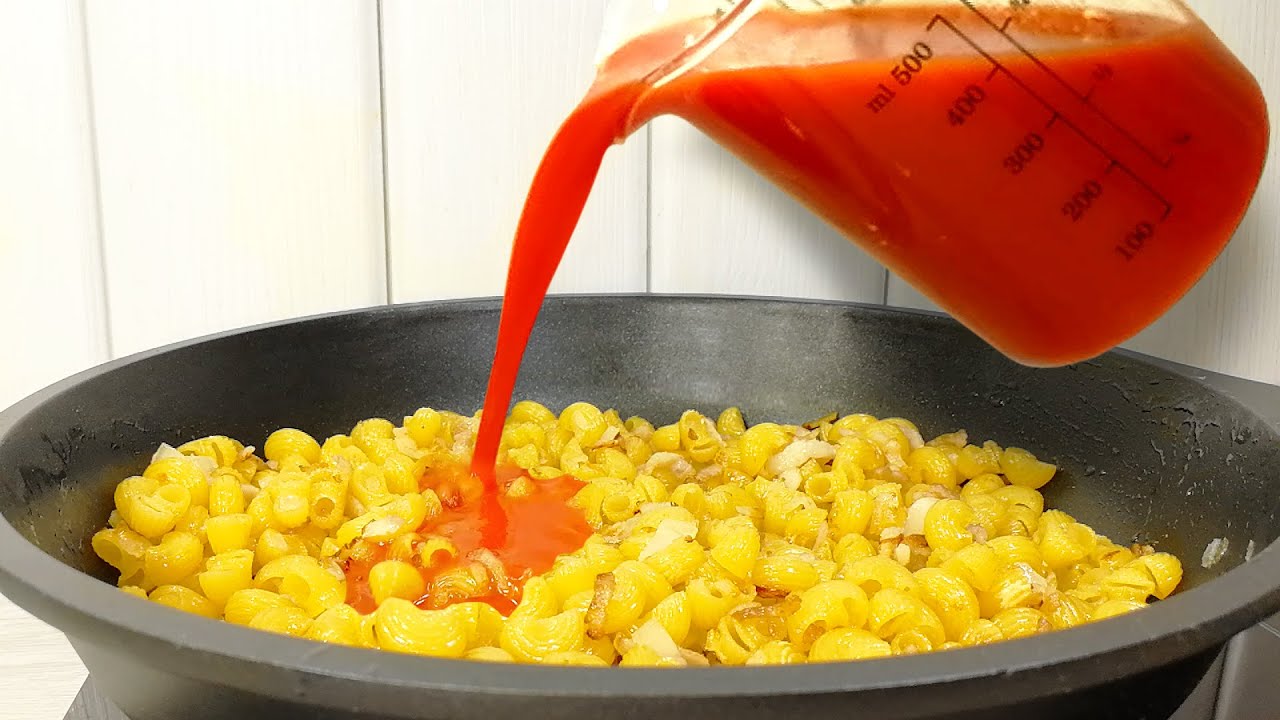Простые макароны, а так вкусно! Одна сковорода и минимум продуктов!