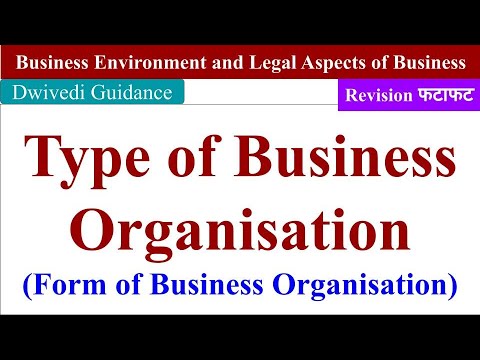 Type of Business Organisation, Sole Proprietorship, Partnership, Cooperative society, Company, Hindu