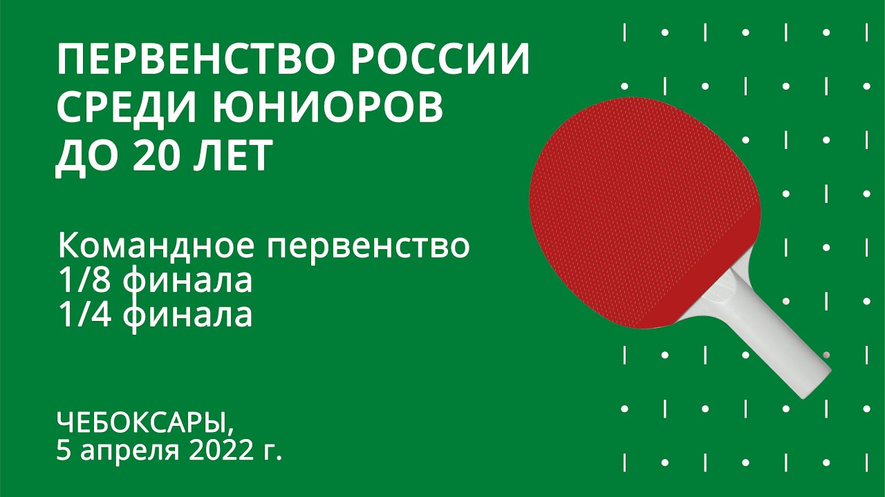 ПР до 20 лет 2022. Команды. 1/8 финала. 1/4 финала. Матчи за 9-16 места. Стол 1. 05.04.2022