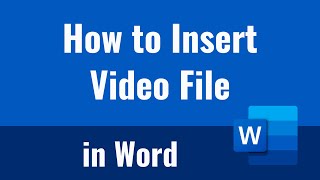 How to insert video file in Word  | Add video file in Microsoft Word
