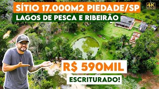 SÍTIO 17.000m²,  COM LAGO R$ 590mil  PIEDADE/SP