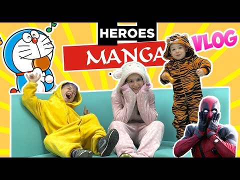 AVENTURAS con HÉROES del MANGA en Familia // conocemos a Doraemon// Los familukis
