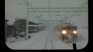 preview picture of video '【豪雪】JR上越線・前面展望 六日町駅から塩沢駅 Train front view (Snow scene)'