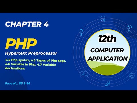 12th Computerapplication Chapter 4 Php Hypertext Preprocessor Part2