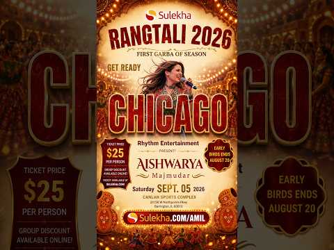 RANGTAALI 2026 | Aishwarya Majmudar LIVE in Chicago | Sept 5 | Garba Night