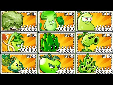 Tournament All Green Plants 100% - Who Will Win? - PvZ 2 Green Plant Vs Plant