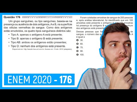 🛑Question 176 Enem 2020 - Step-by-Step Solution - A blood group, or blood type...