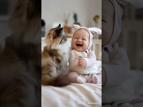 Bebe y Gatito #ia #ai #inteligenciaartificial #video #videoviral #videoshort #videos #views #view
