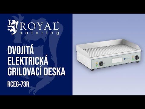 video - Dvojitá elektrická grilovací deska - 400 x 730 mm - Royal Catering - 2 x 2 200 W