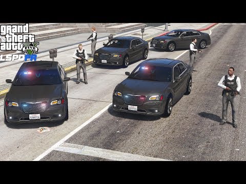 GTA 5 LSPDFR 0.4.1 #717 Unmarked Police Chrysler 300 Escorting VIP Motorcade - Protection Squad Mod