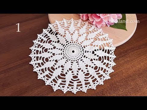 CROCHET How to crochet doily #8  EASY Tutorial Part 1, 1 - 5 round